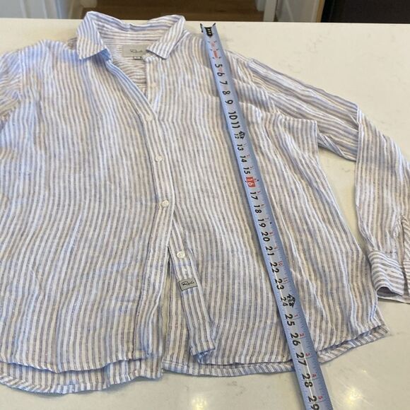 Rails Button Back Sydney Sparkler Striped Linen Lightweight Summer Shirt Small - Picture 9 of 9